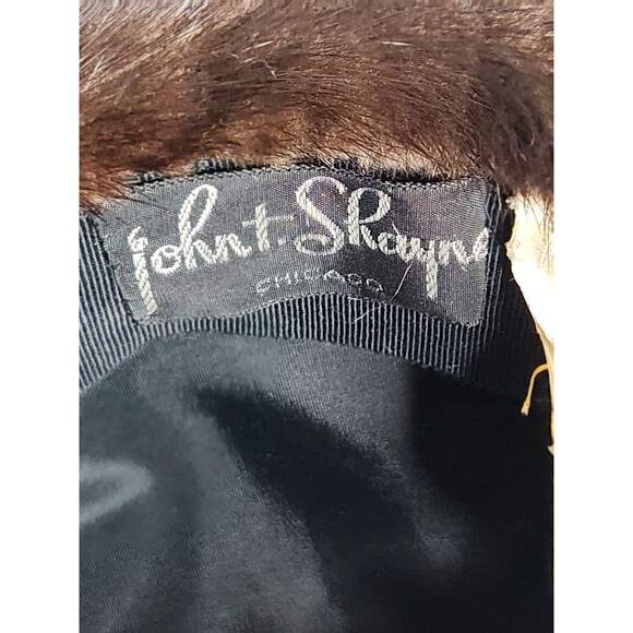John T Shayne Chicago Mr R Vintage 50s 100% Real Mink Fur Hat w/ Box Brown XS main image 6